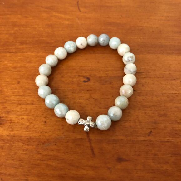 Morgan & Me Designs Beaded Christian Bracelet Handmade Jewelry Silver Cross NIP - Picture 3 of 9